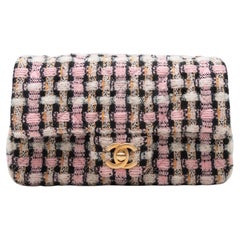 Pink & Multicolor Chanel Mini Tweed Flap Bag