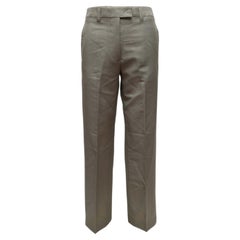 Pantalones Miu Miu de color caqui, mezcla de mohair y lana virgen, talla IT 36