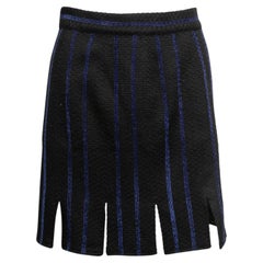 Schwarz-blauer Tweedrock von Versace Jeans Couture, Größe US S