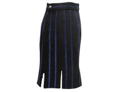 Schwarz-blauer Tweedrock von Versace Jeans Couture, Größe US S