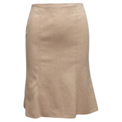 Beige Valentino Wool & Angora-Blend Fluted Skirt Size IT 38