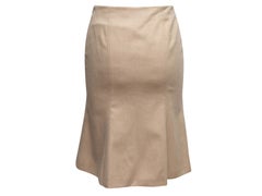 Beige Valentino Wool & Angora-Blend Fluted Skirt Size IT 38