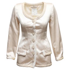 Completo con gonna in seta vintage color avorio della boutique Valentino, taglia US 6