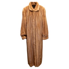 Cappotto lungo vintage in pelliccia di visone marrone di Adolfo