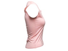 Top rosa in cotone senza maniche con scollo a V di Gucci