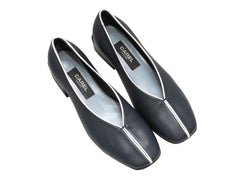 Black & White Carel Low Leather Heels Size 38.5