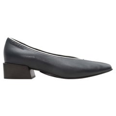 Black & White Carel Low Leather Heels Size 38.5