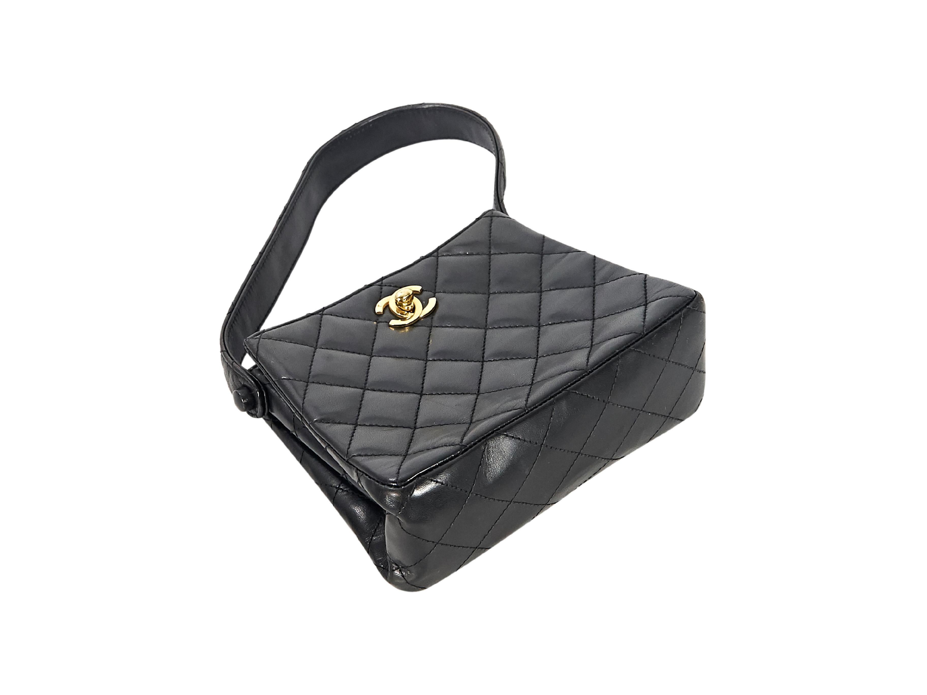 Chanel Black Quilted Leather Mini Evening Bag In Excellent Condition In New York, NY