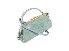 Maxima Light Blue Mini Alligator Evening Bag