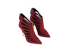 Red Giuseppe Zanotti Suede Ester Ankle Boots