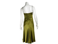 Olive Green Badgley Mischka Embellished Slip Dress