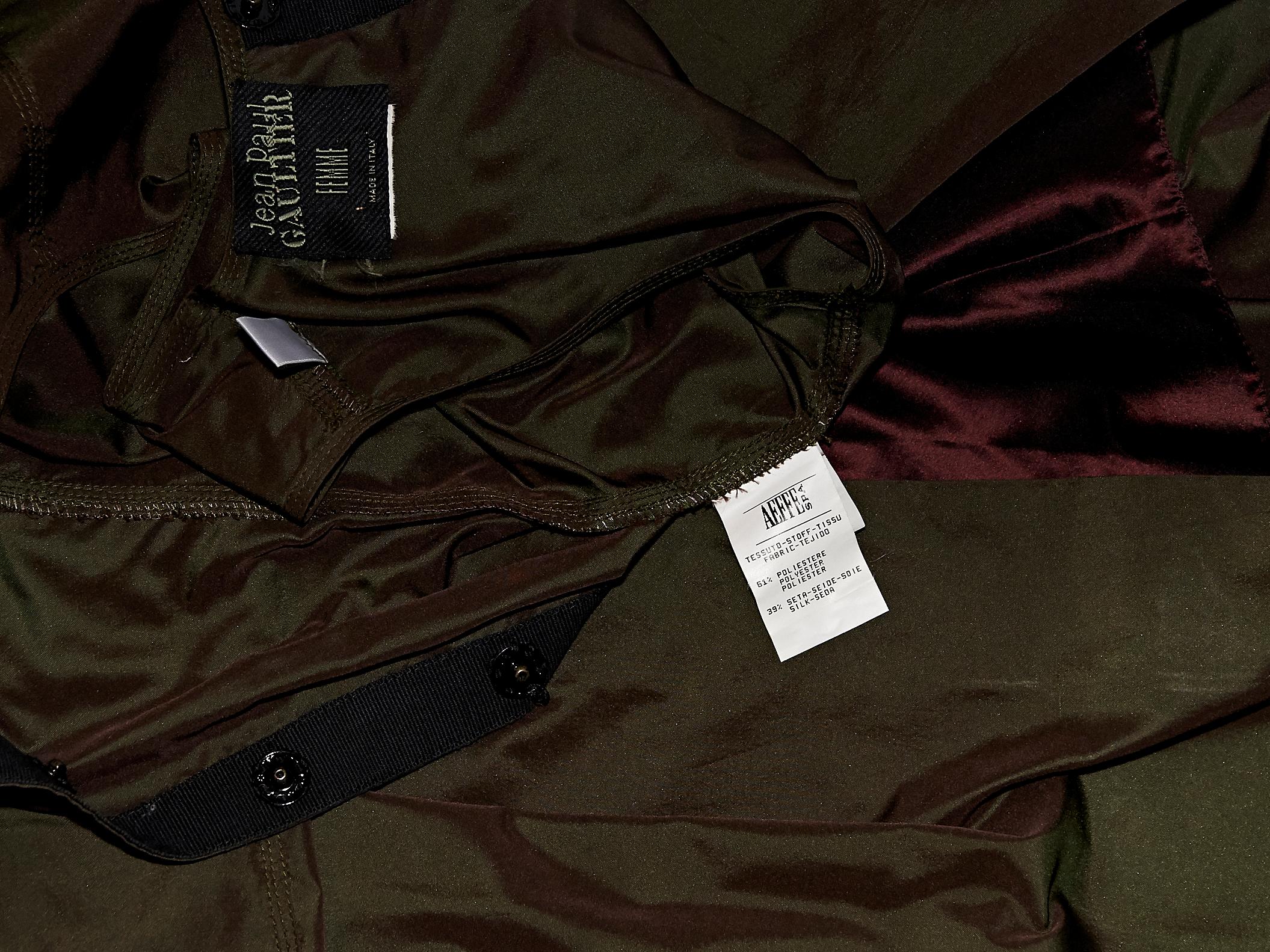 Black Green Jean Paul Gaultier Silk-Blend Maxi Dress