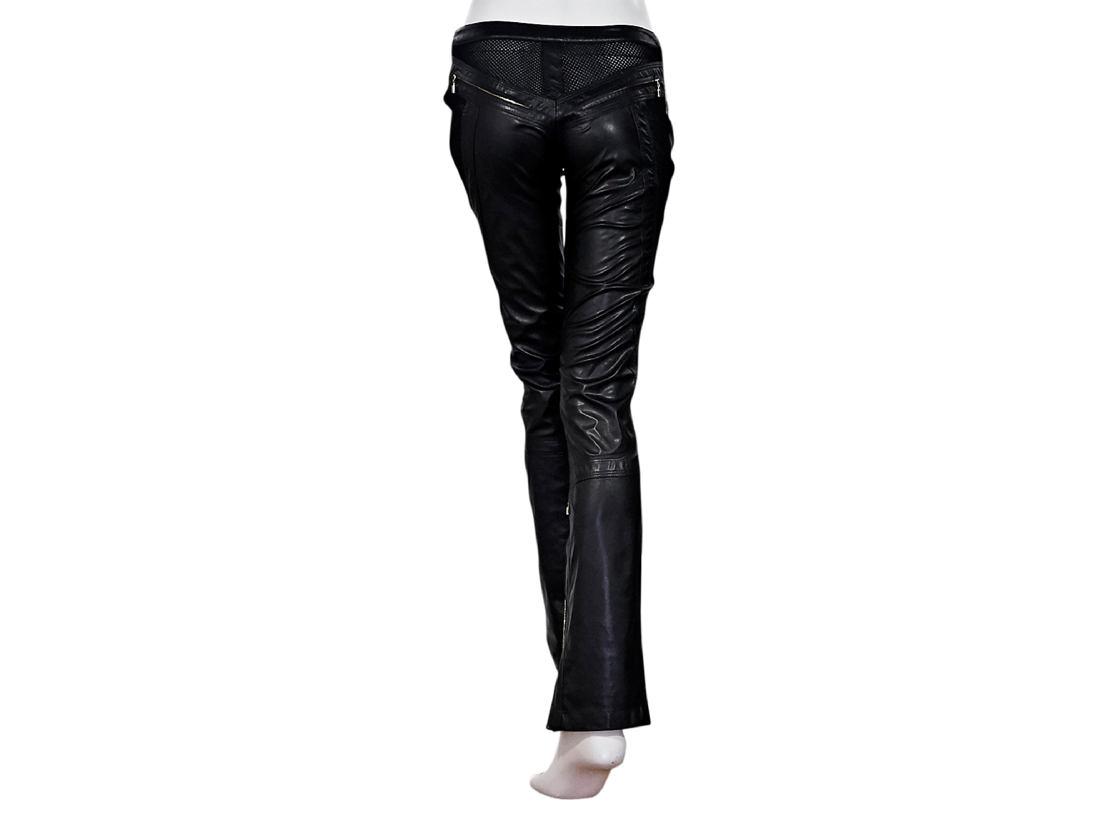 Black Gianni Versace Couture Leather Pants In Excellent Condition In New York, NY