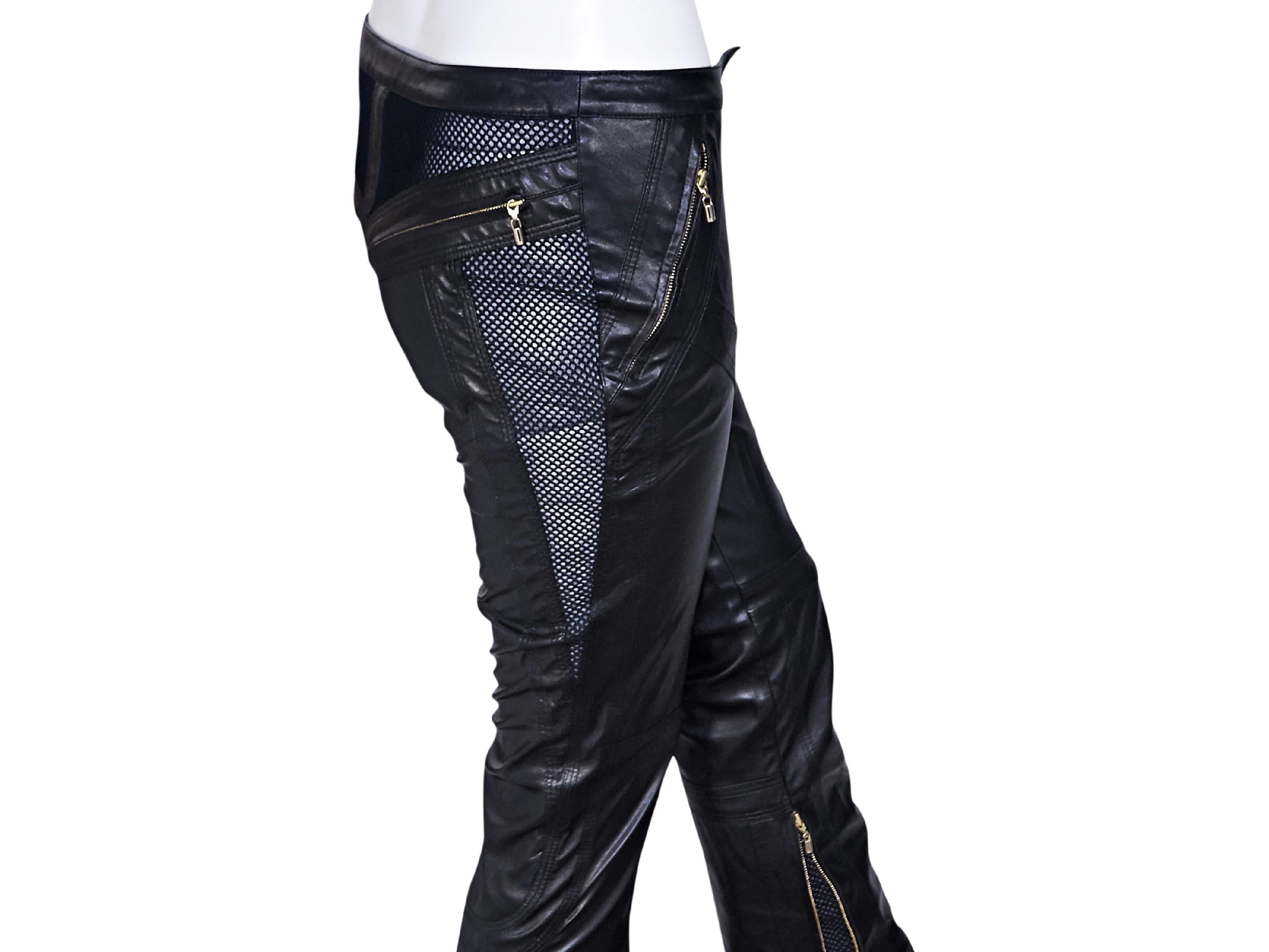 Women's Black Gianni Versace Couture Leather Pants