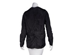 Dark Brown Lanvin Frayed Silk Top