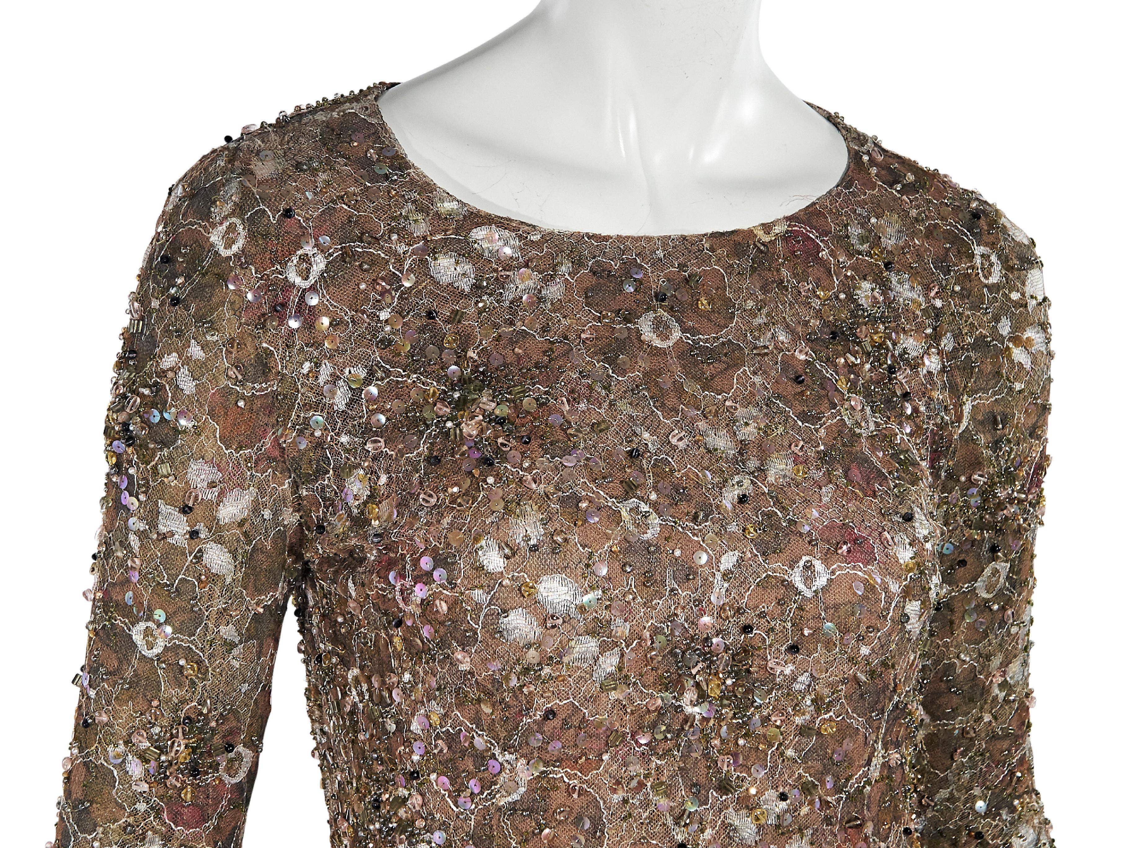 Multicolor Chanel Couture Beaded Lace Top In Excellent Condition In New York, NY