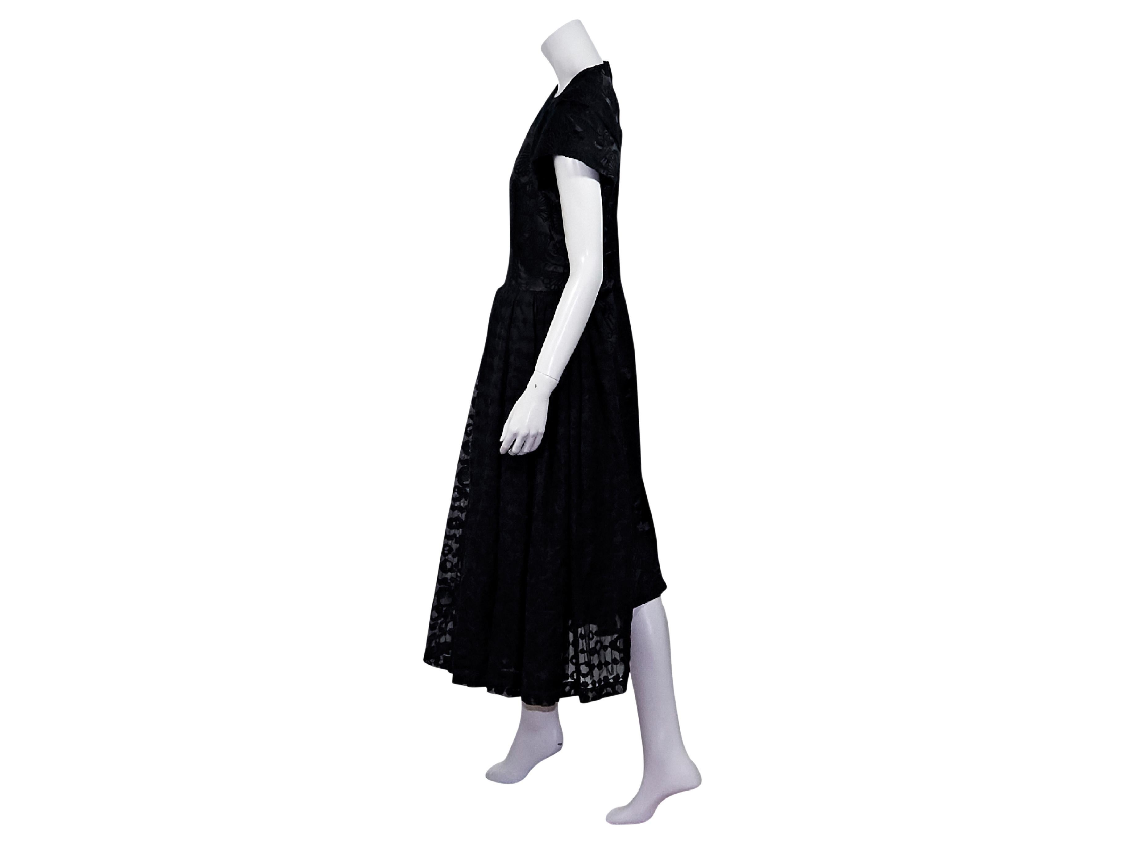 Comme des Garcons Embroidered Black Evening Dress In New Condition In New York, NY