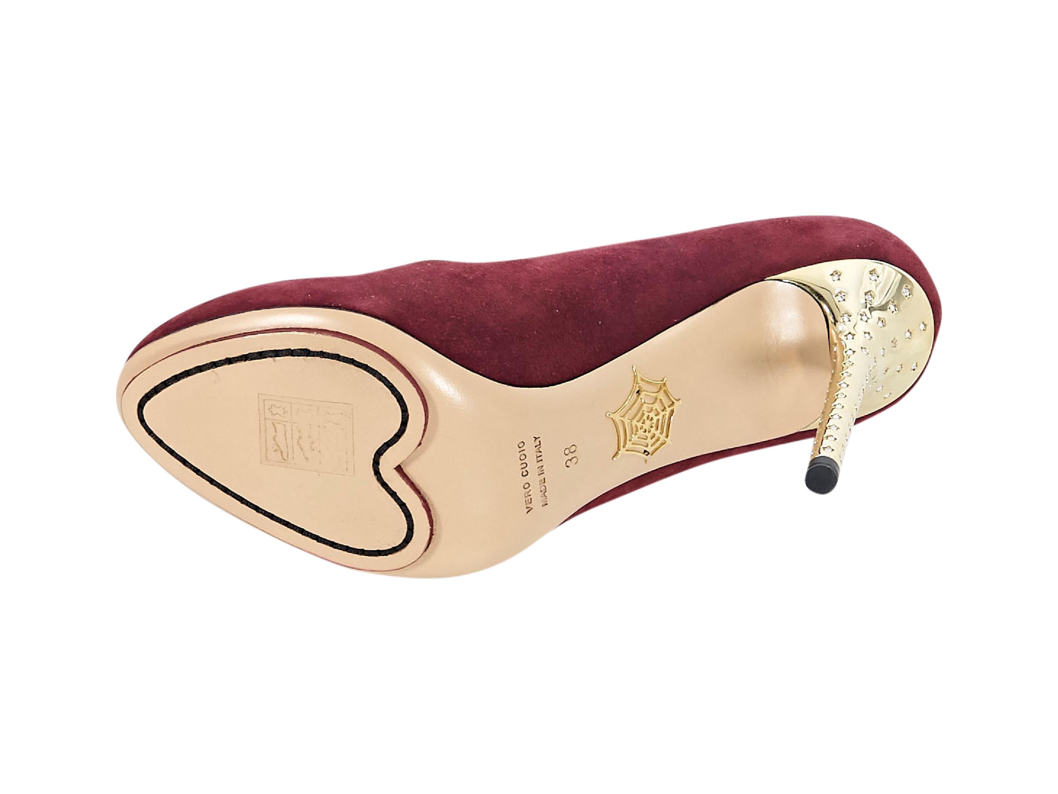 Women's Burgundy Charlotte Olympia Suede Taurus Pumps