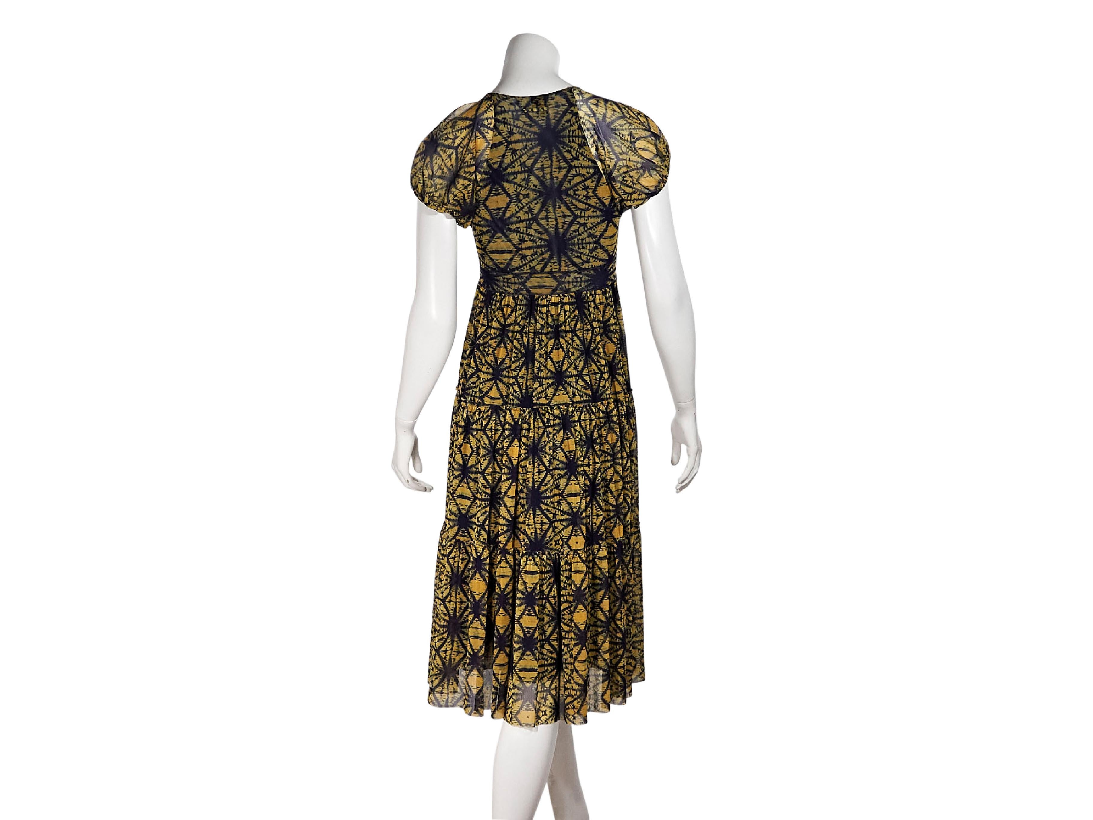 Black Yellow & Blue Jean Paul Gaultier Printed Soleil Dress