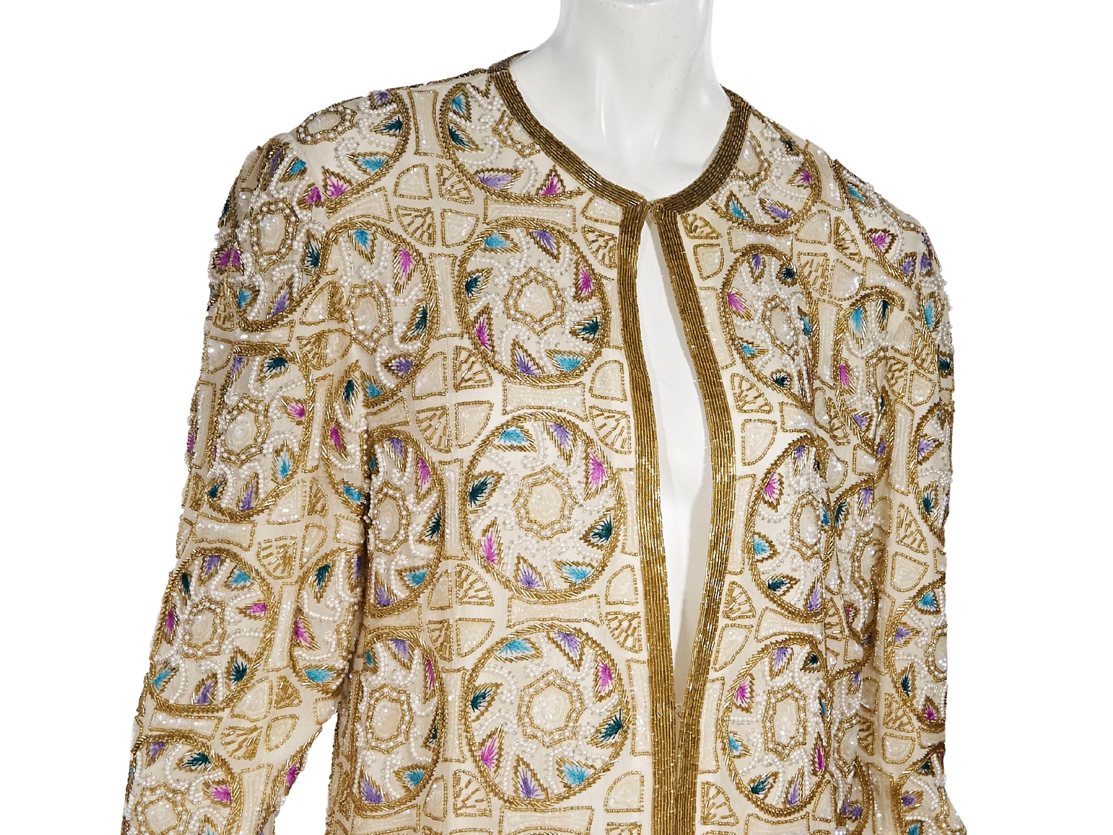 Multicolor Judith Ann Beaded Jacket In Good Condition In New York, NY