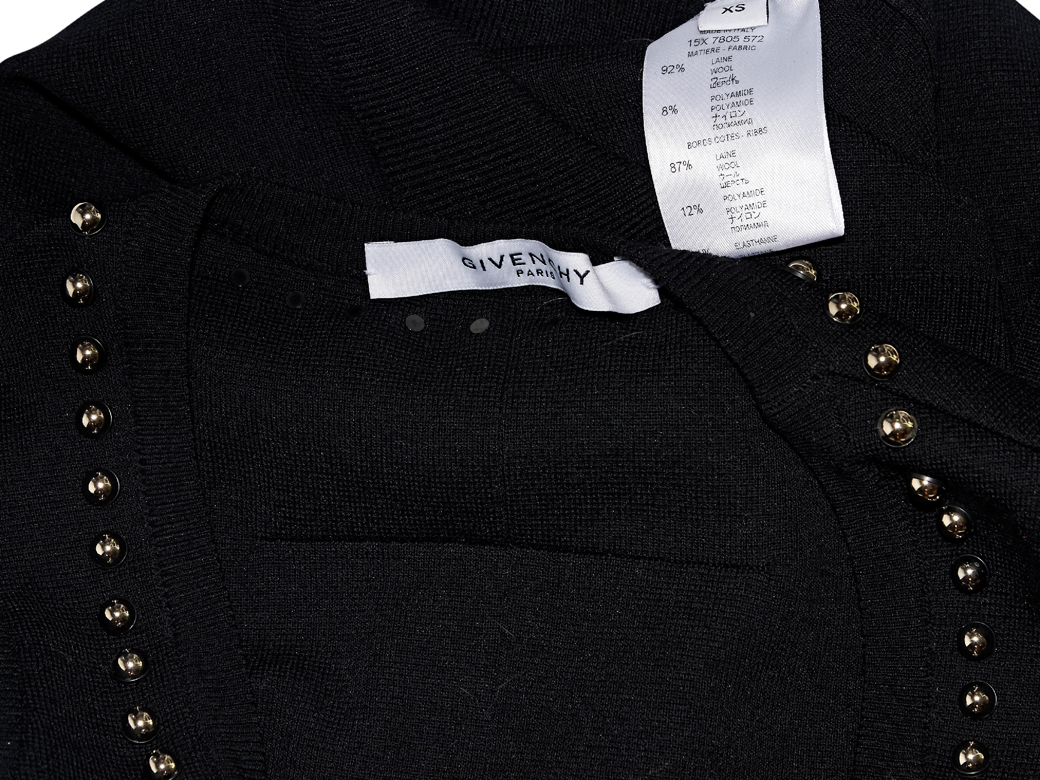 Black Givenchy Studded Knit Top In Good Condition In New York, NY