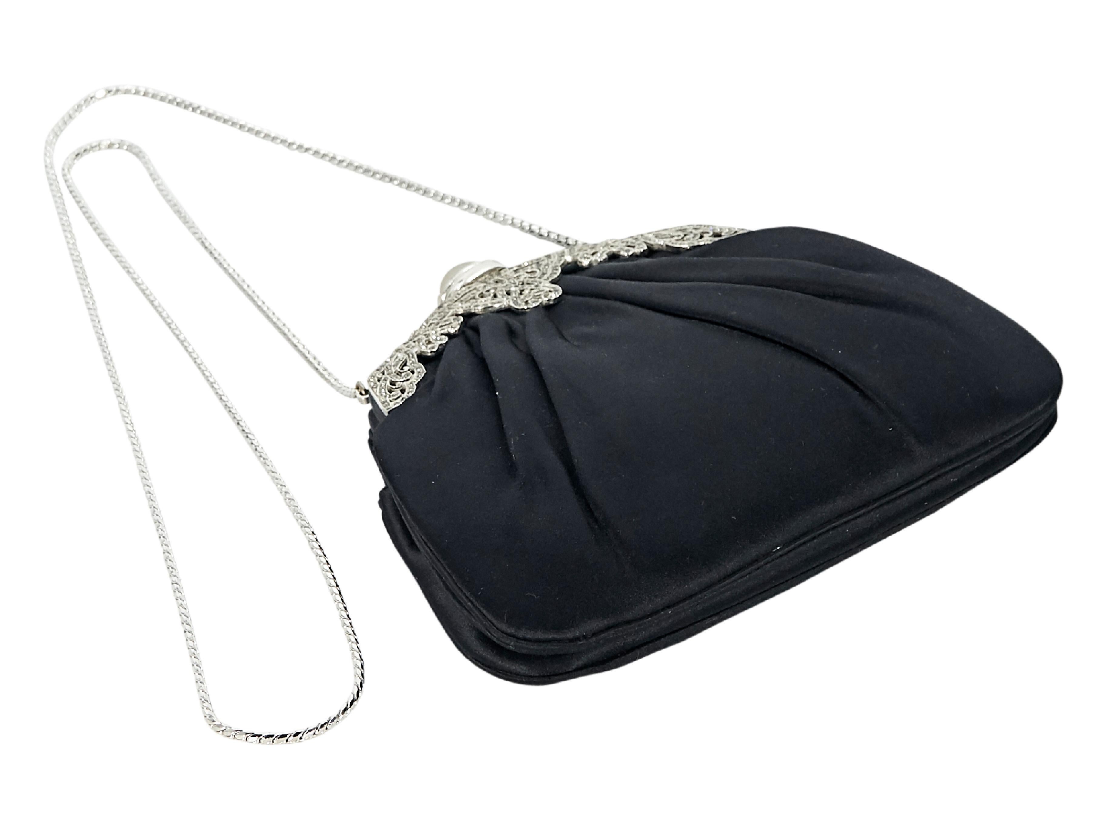 Black Judith Leiber Satin Evening Bag In Good Condition In New York, NY