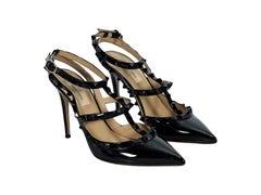 Black Valentino Patent Leather Rockstud Pumps