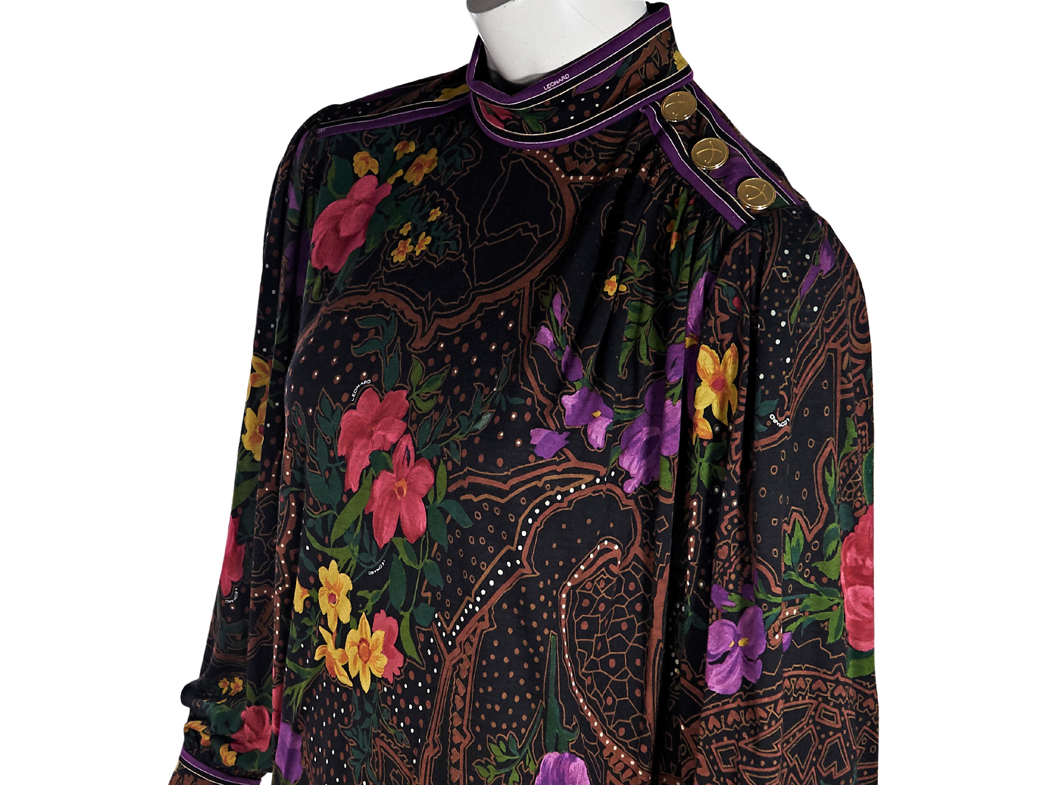 Black Multicolor Vintage Leonard Floral-Printed Dress
