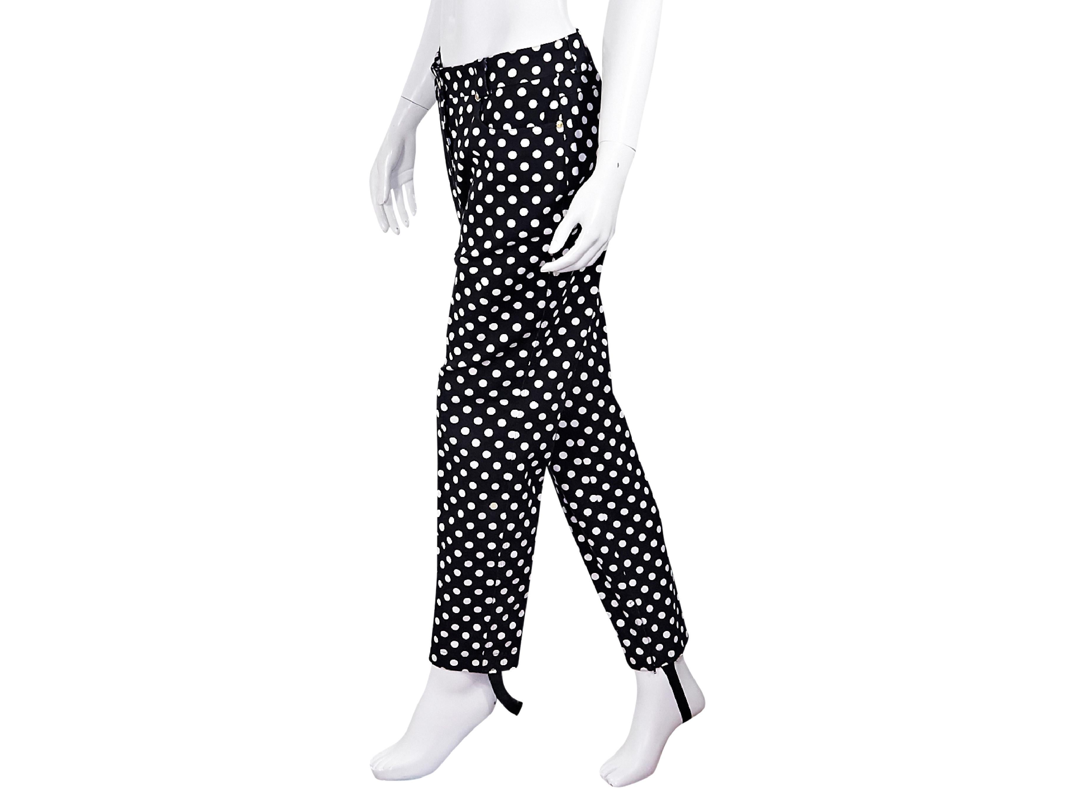 Black & White Vintage Gianni Versace Couture Polka-Dot Pants In Good Condition In New York, NY