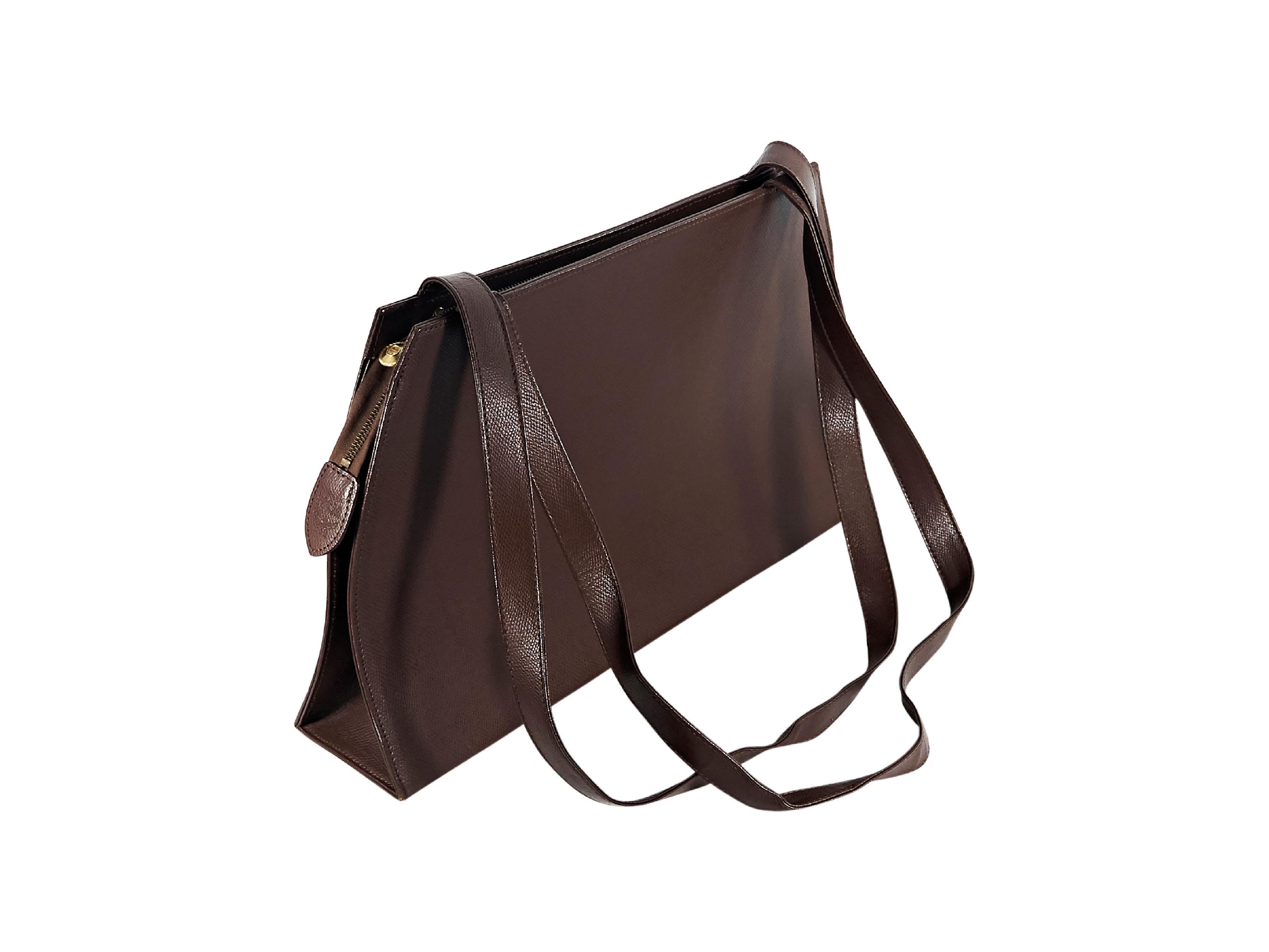 Black Brown Vintage MCM Leather Shoulder Bag