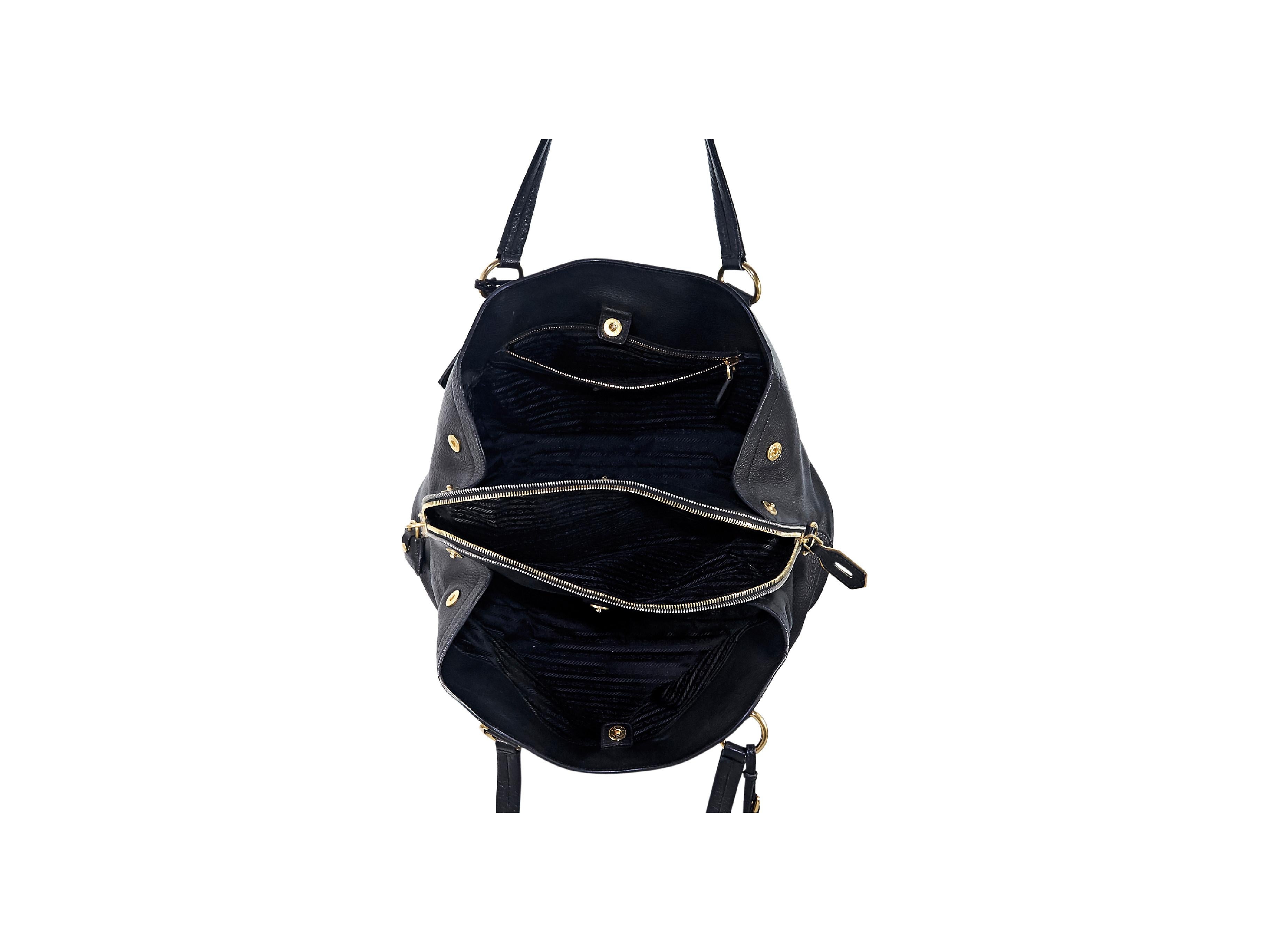 Women's Black Prada Vitello Shopper Tote Bag