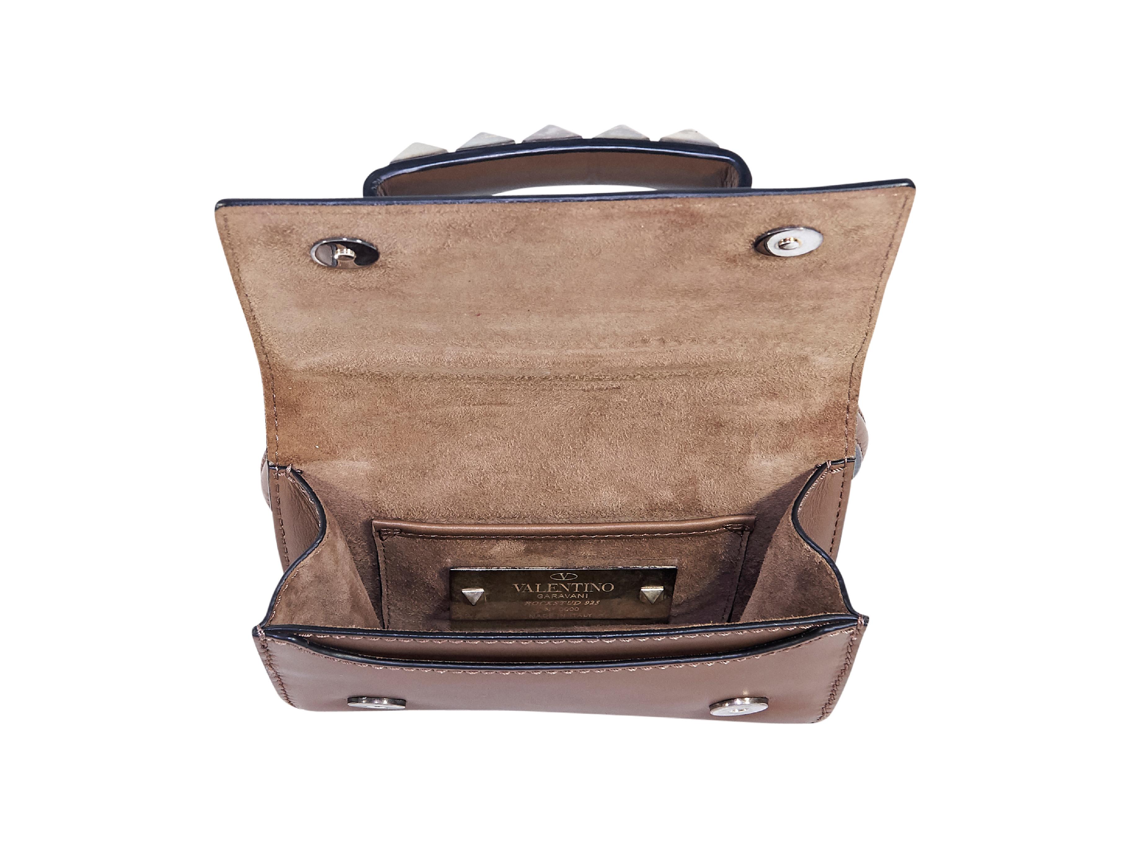 Brown Valentino Tan Leather Rockstud Vava Voom Bag
