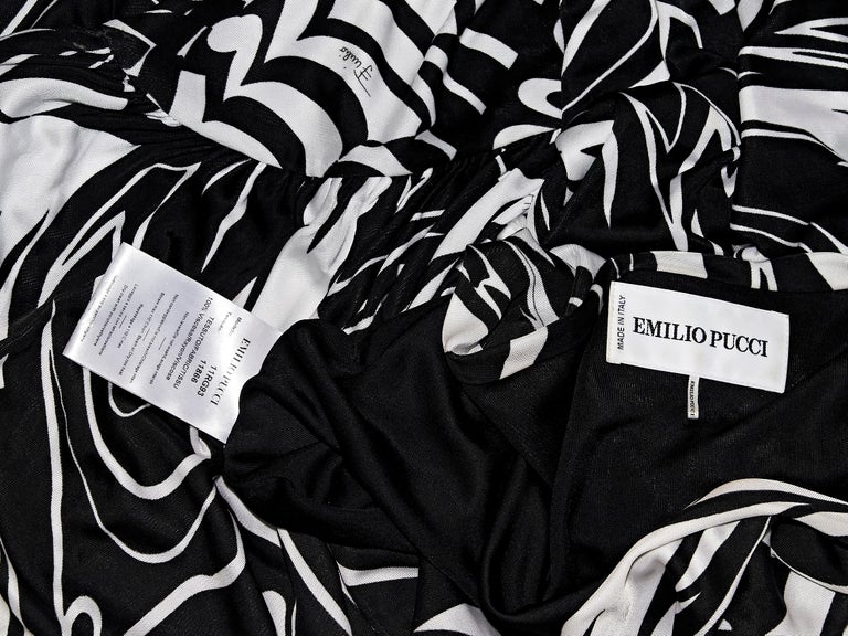 Black and White Emilio Pucci Printed Jersey-Knit Dress For Sale at ...