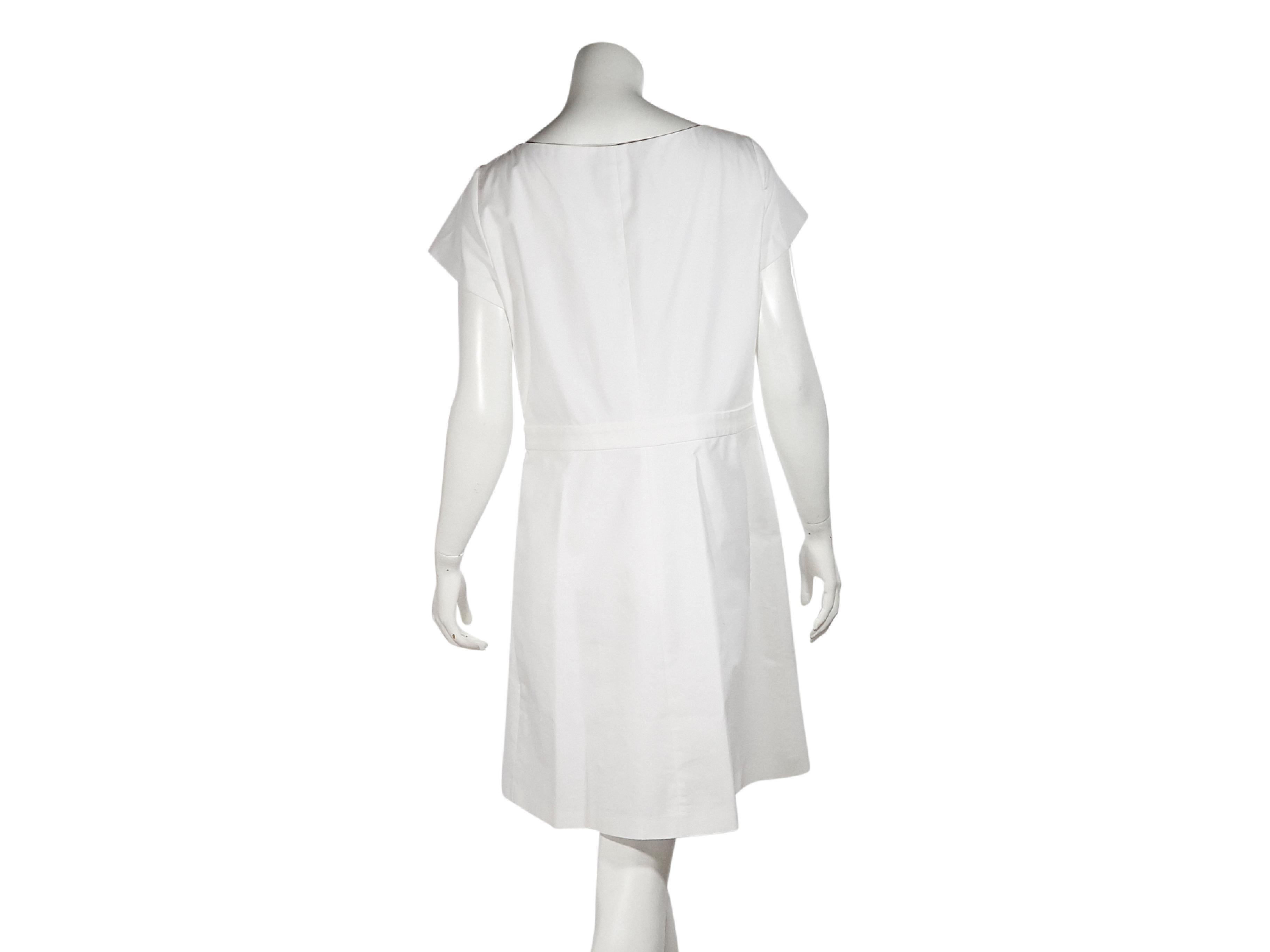 Gray White Moschino Cotton-Blend Dress