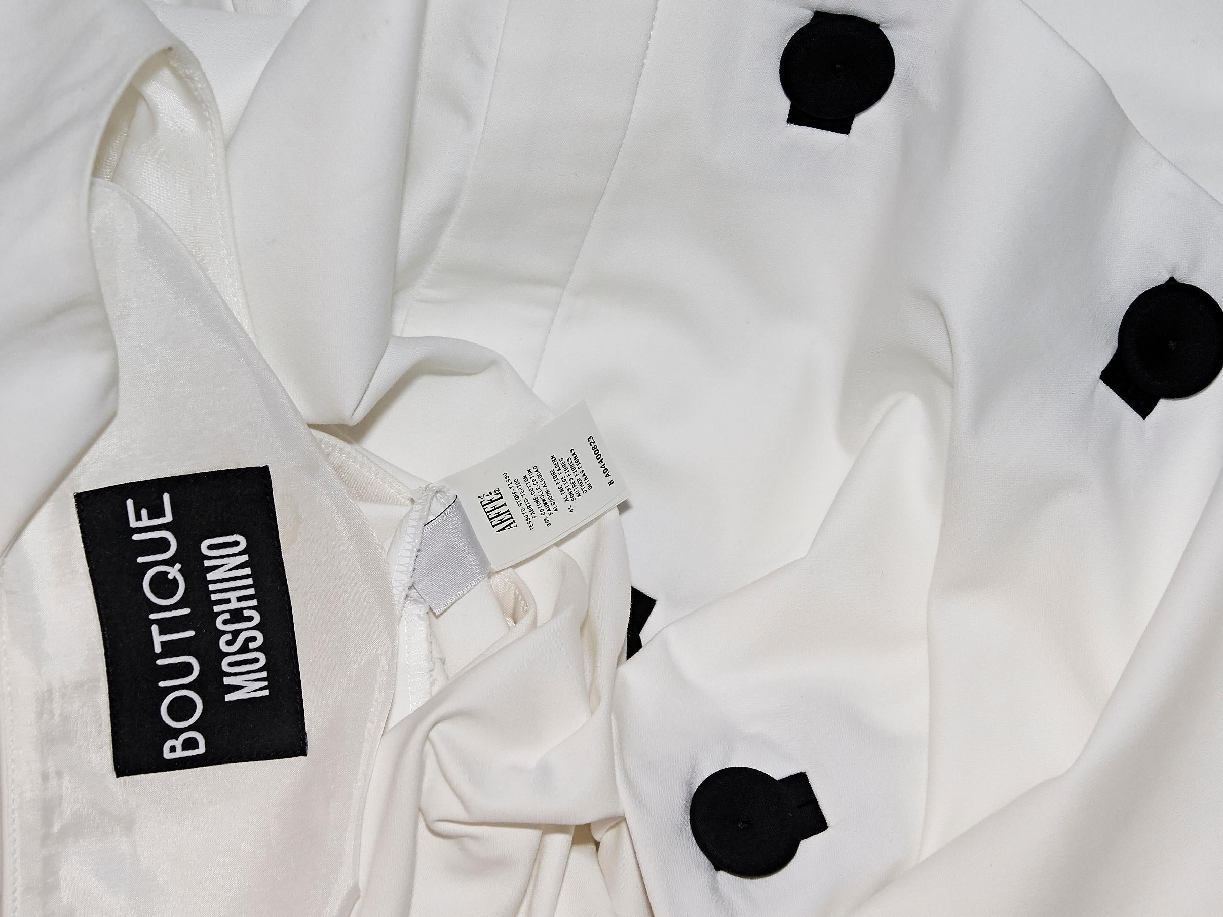 White Moschino Cotton-Blend Dress In Good Condition In New York, NY