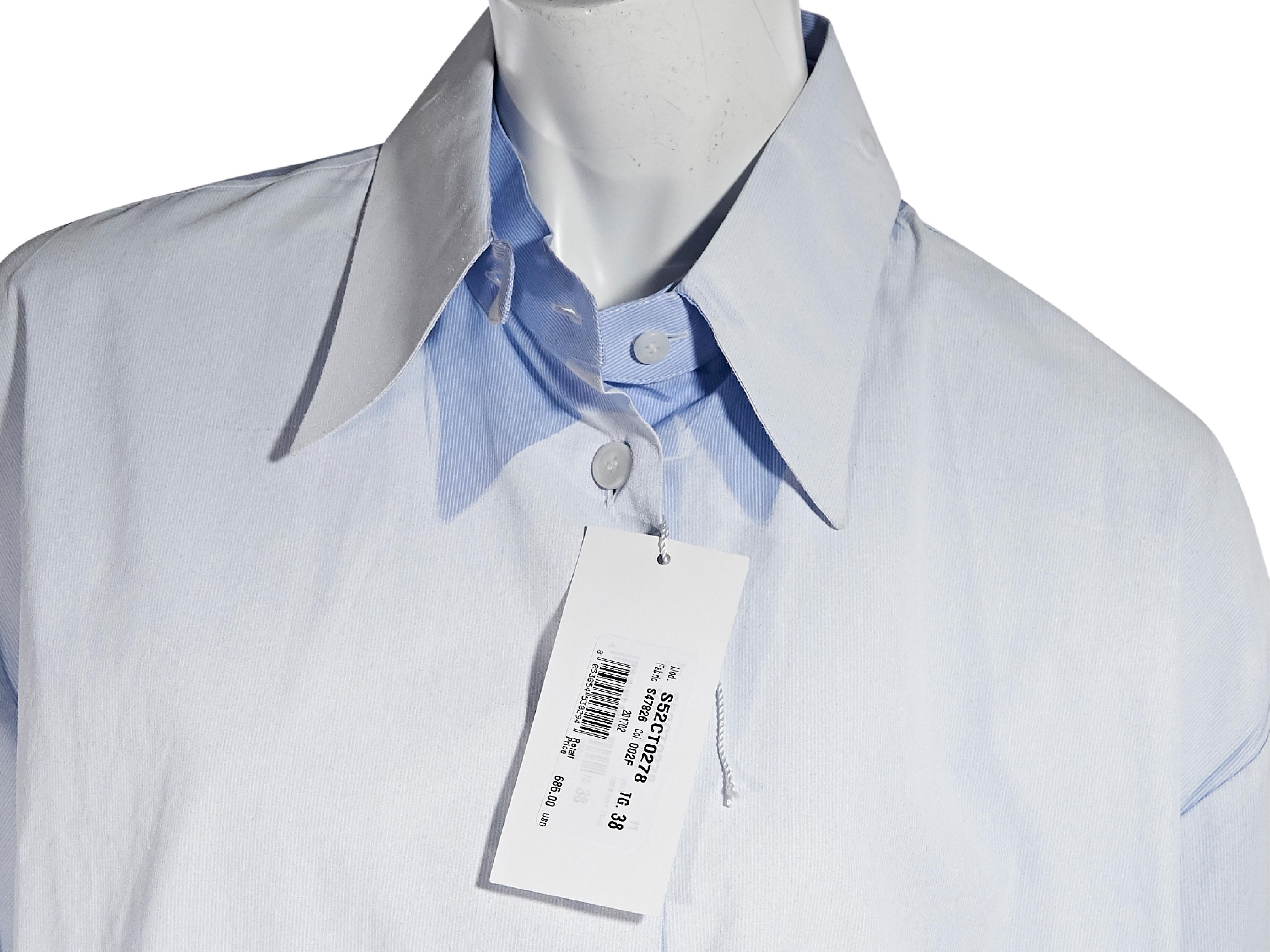 Light Blue MM6 Maison Margiela Oxford Shirtdress In Good Condition In New York, NY