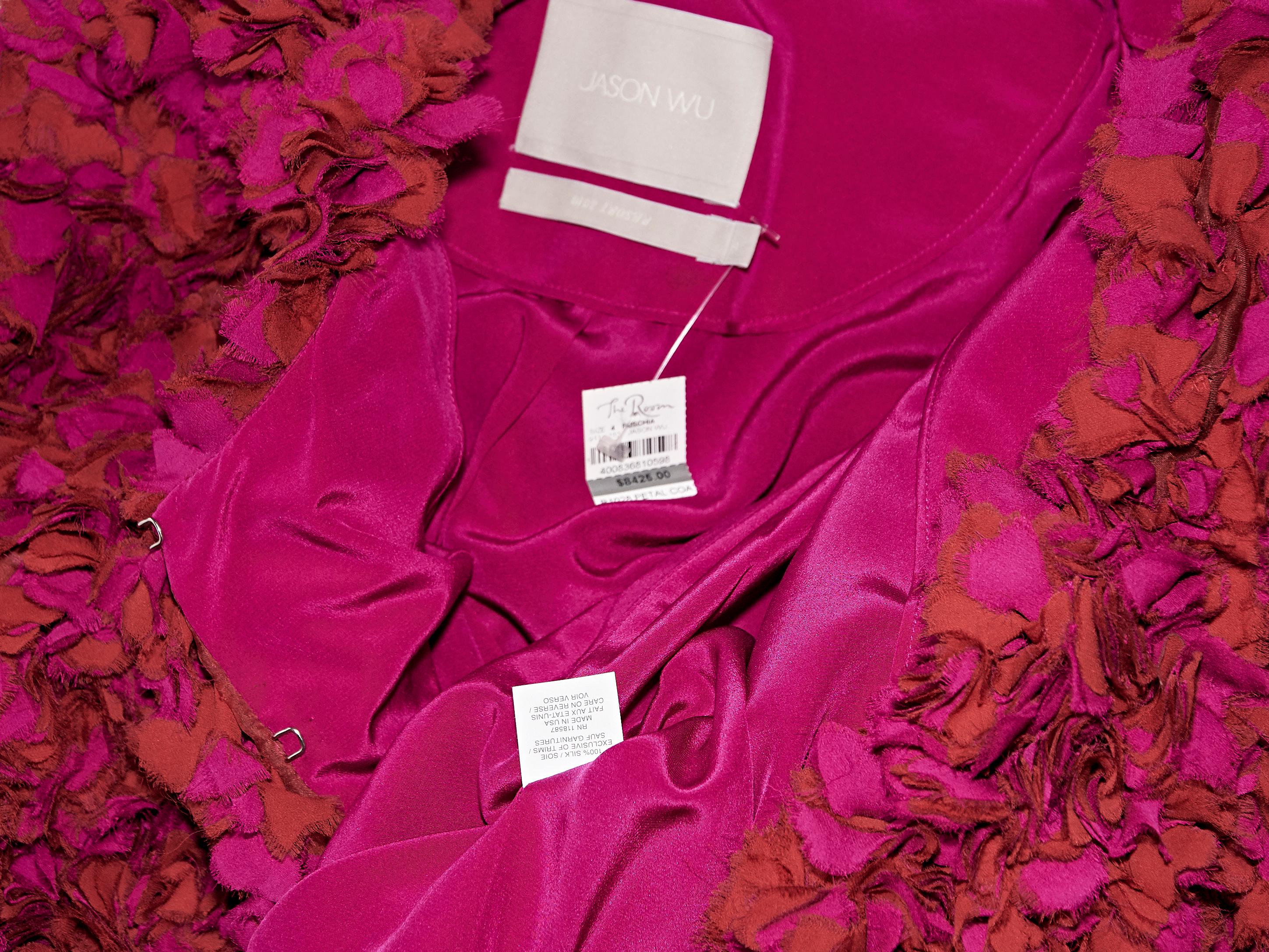 Women's Jason Wu Pink Silk Georgette Petal Coat