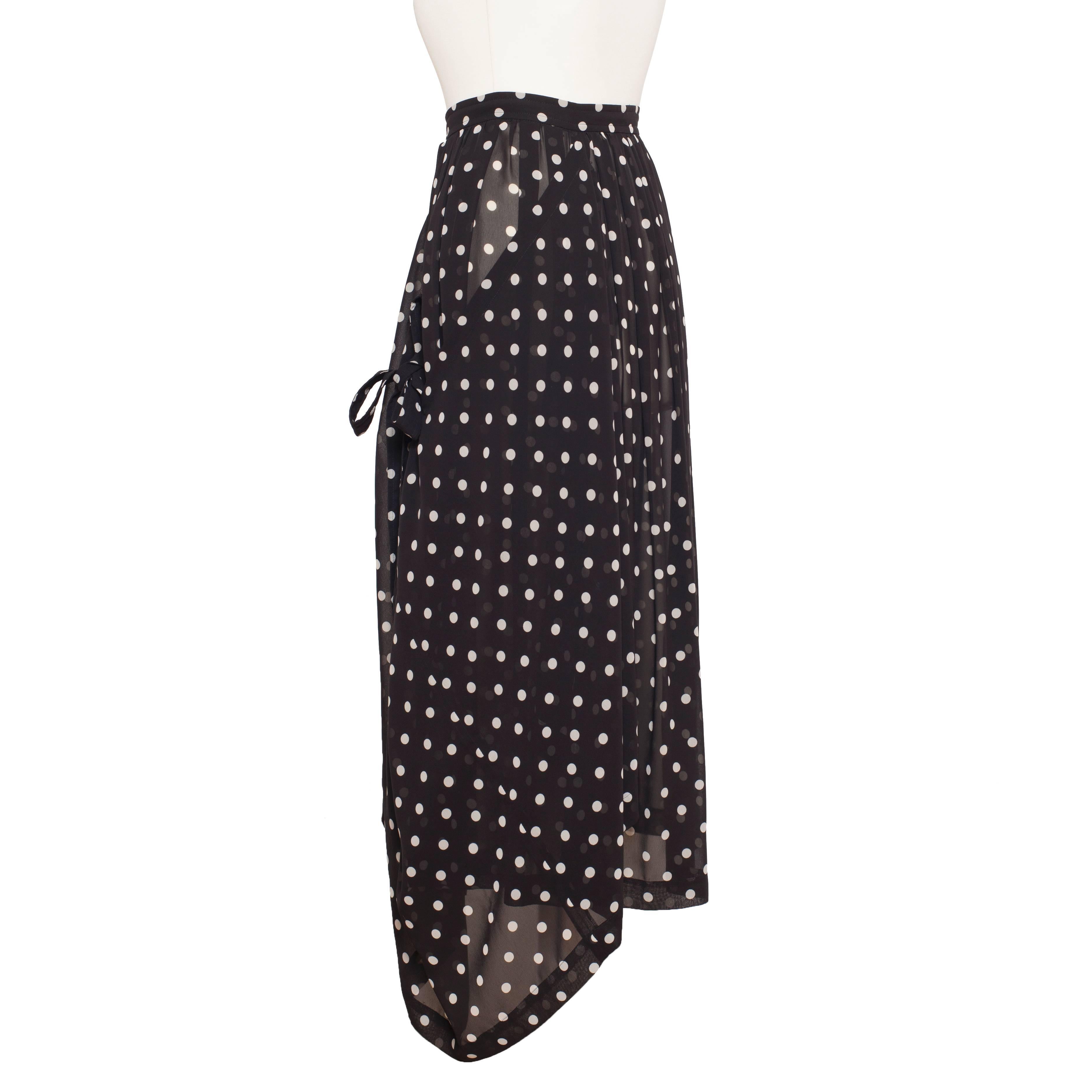 Black Comme des Garcons Polka Dots Skirt circa 80s