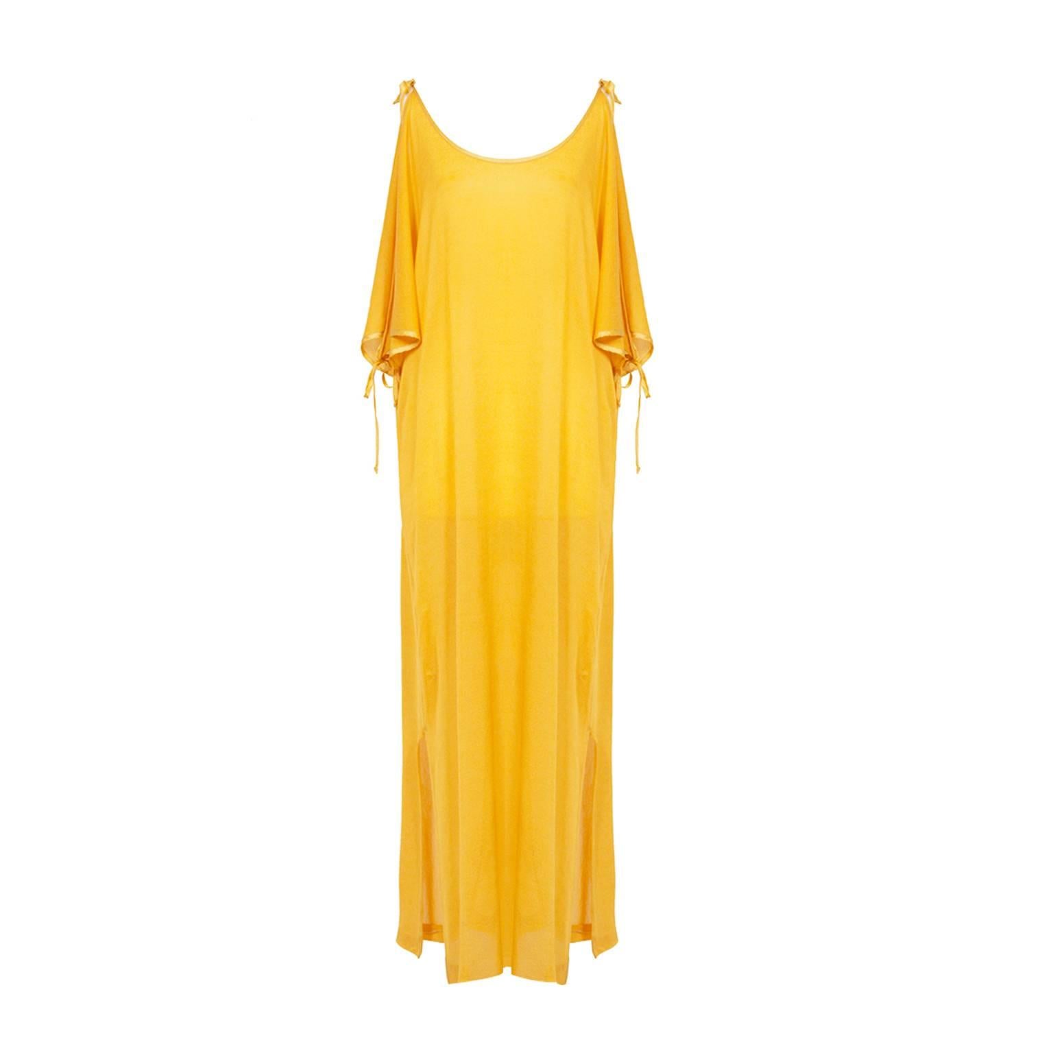Pierre Cardin Mustard Yellow Dress 1980s 