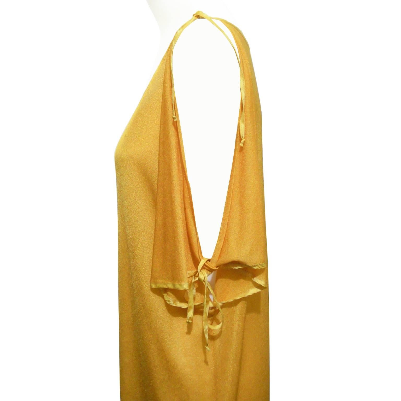 Orange Pierre Cardin Mustard Yellow Dress 1980s 
