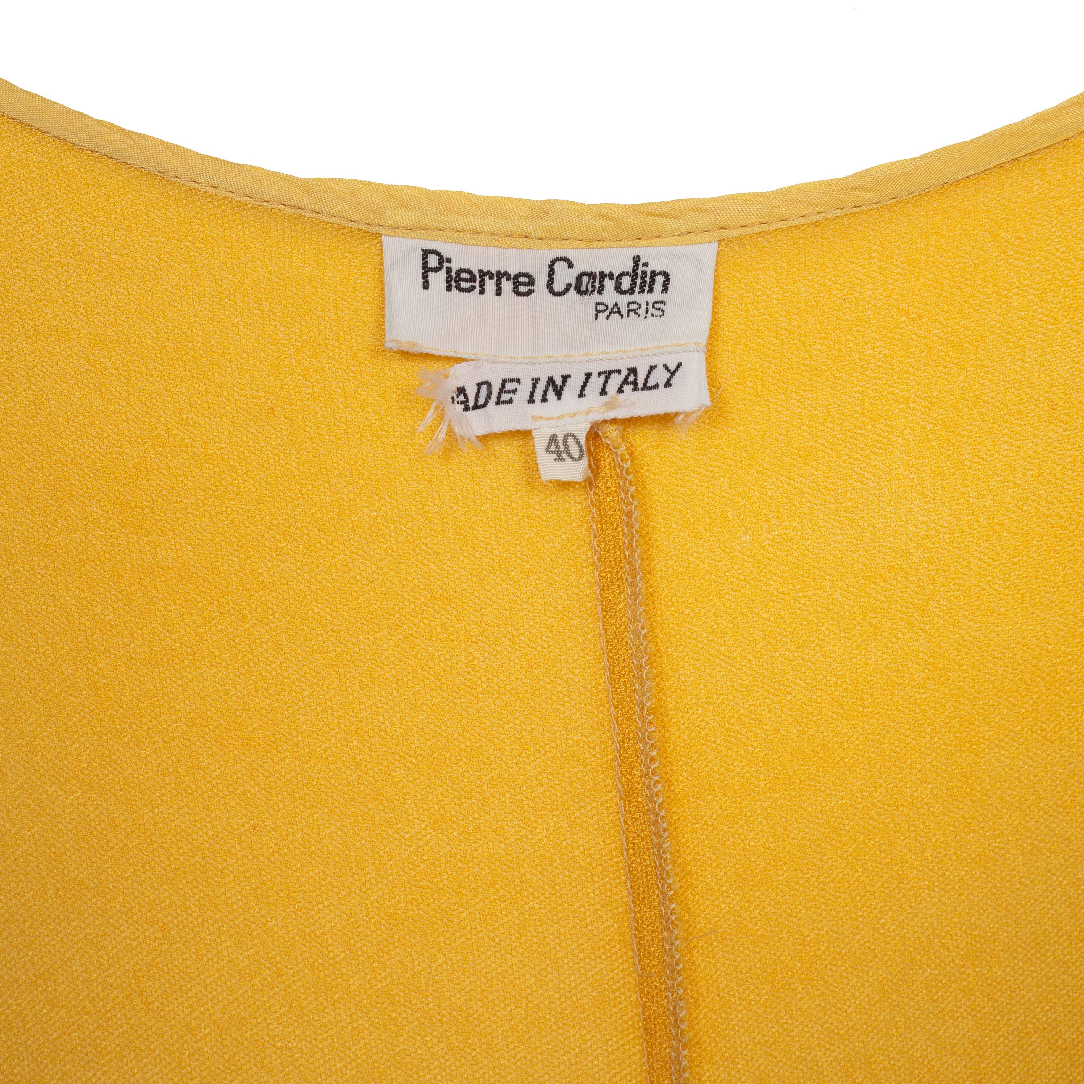 Women's Pierre Cardin Mustard Yellow Dress 1980s 