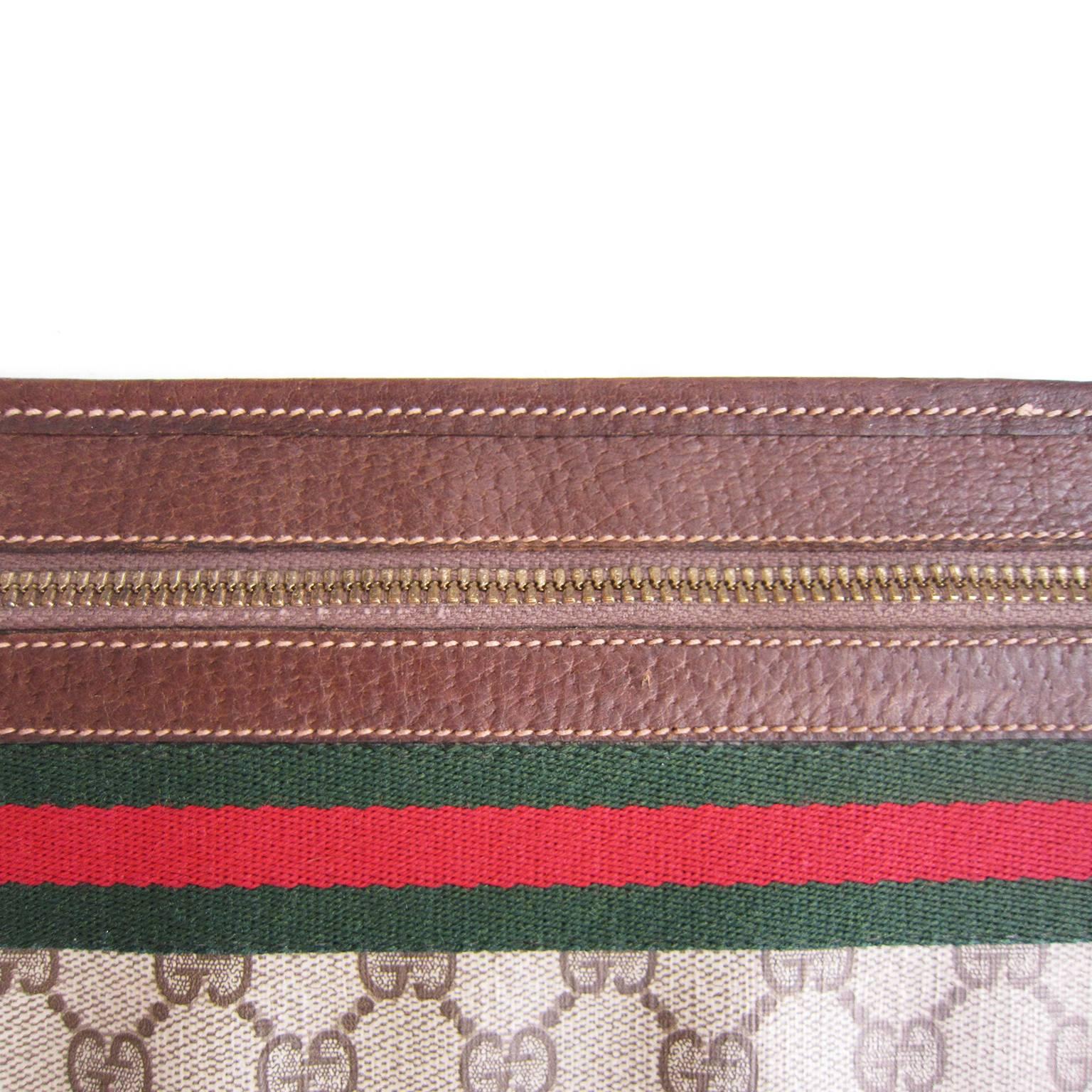 Gray Gucci Monogram Logo Bag Clutch Suitable Laptop Case 1970s