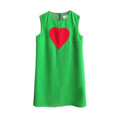 Yves Saint Laurent Bicolour Red Heart Dress 1980s