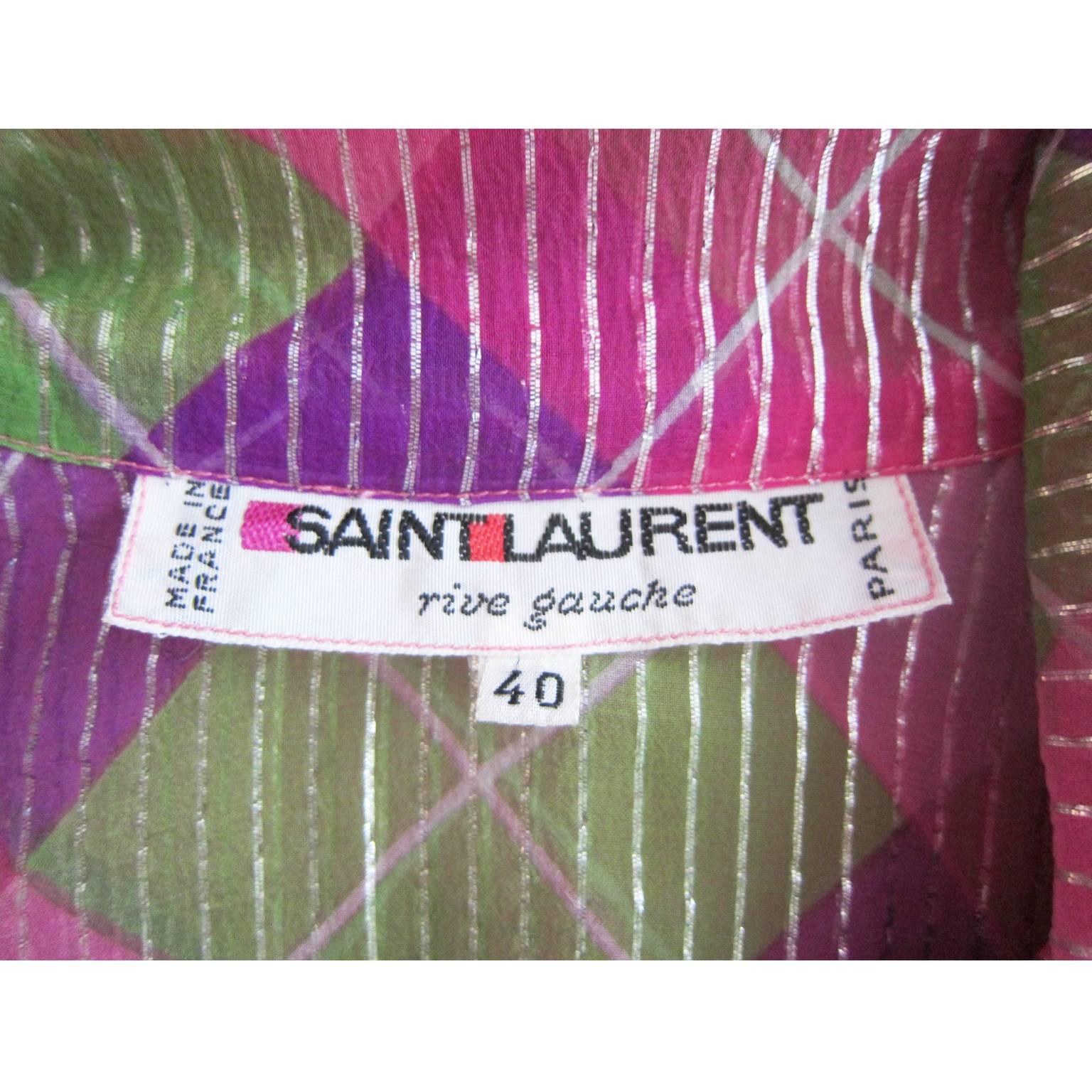 Yves Saint Laurent Argile Pink Blouse 1970s 3