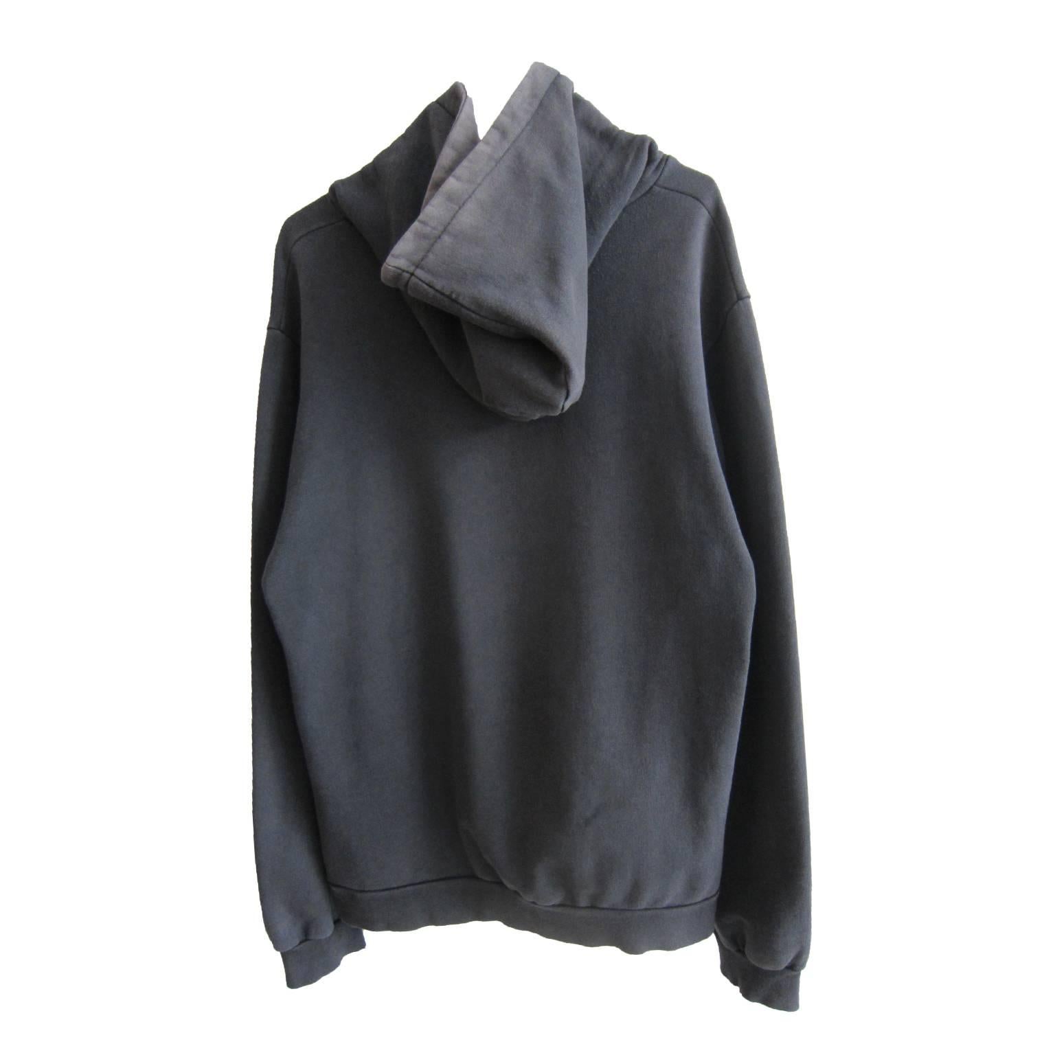 Raf Simons dark grey hoodie sweatshirt from A/W 2002-2003 