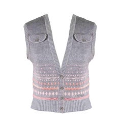 Courreges Mohair Vest Baby Pink Detail 1960s