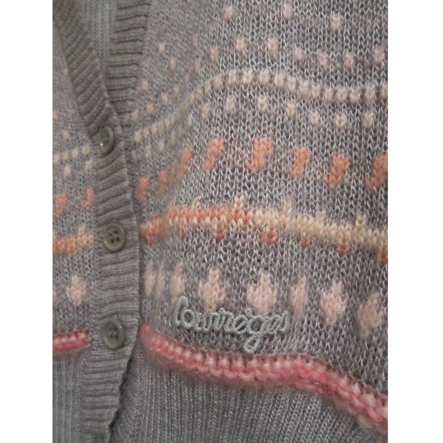 Courreges Mohair Vest Baby Pink Detail 1960s In Excellent Condition In Berlin, DE