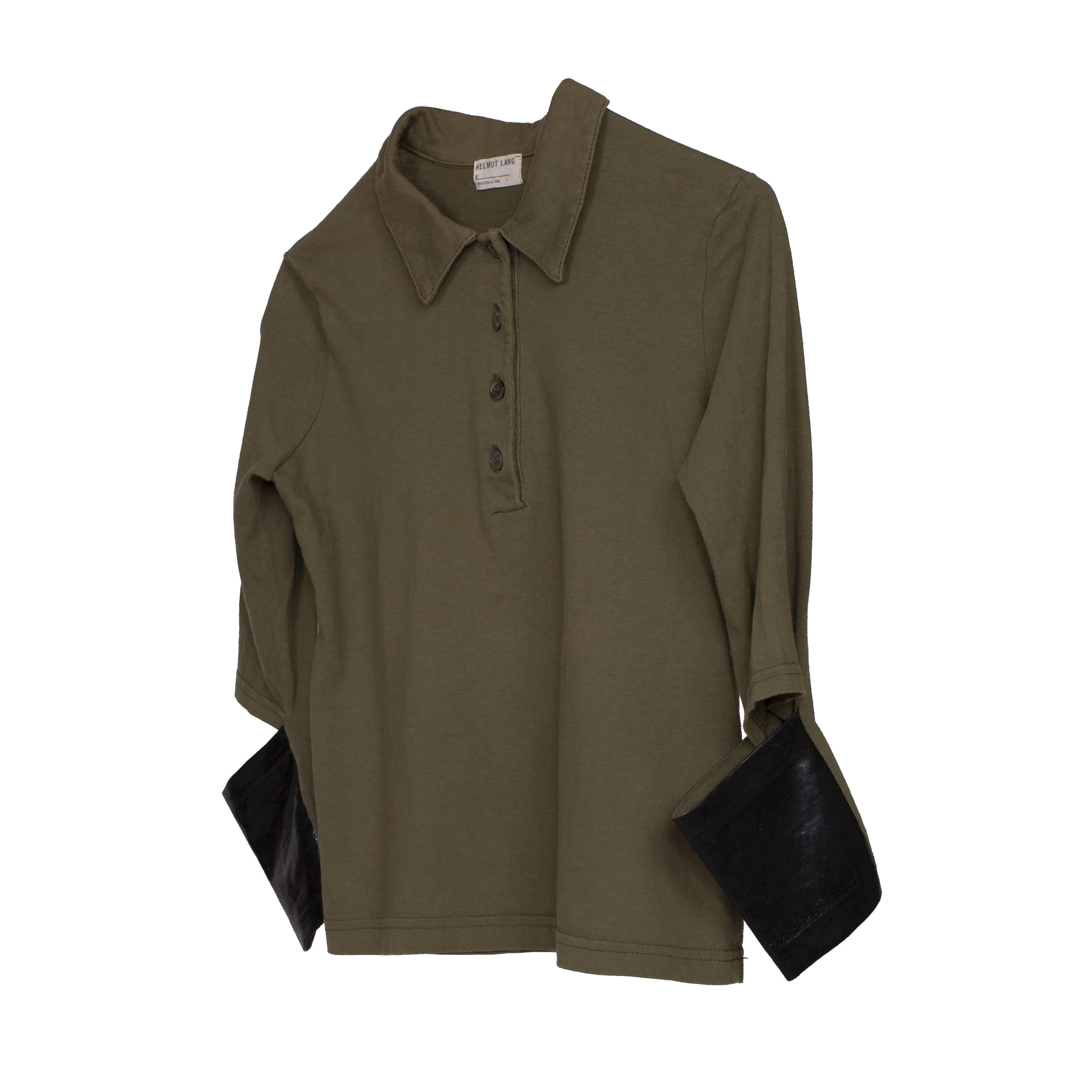 helmut lang poplin wrap button-up shirt