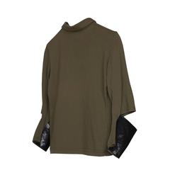 Helmut Lang Khaki Top Black Sleeve Cut 1996