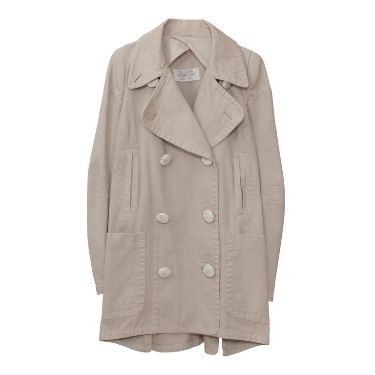 Martin Margiela Beige Cotton Jacket Coat Show Piece A/W1989 at 1stdibs